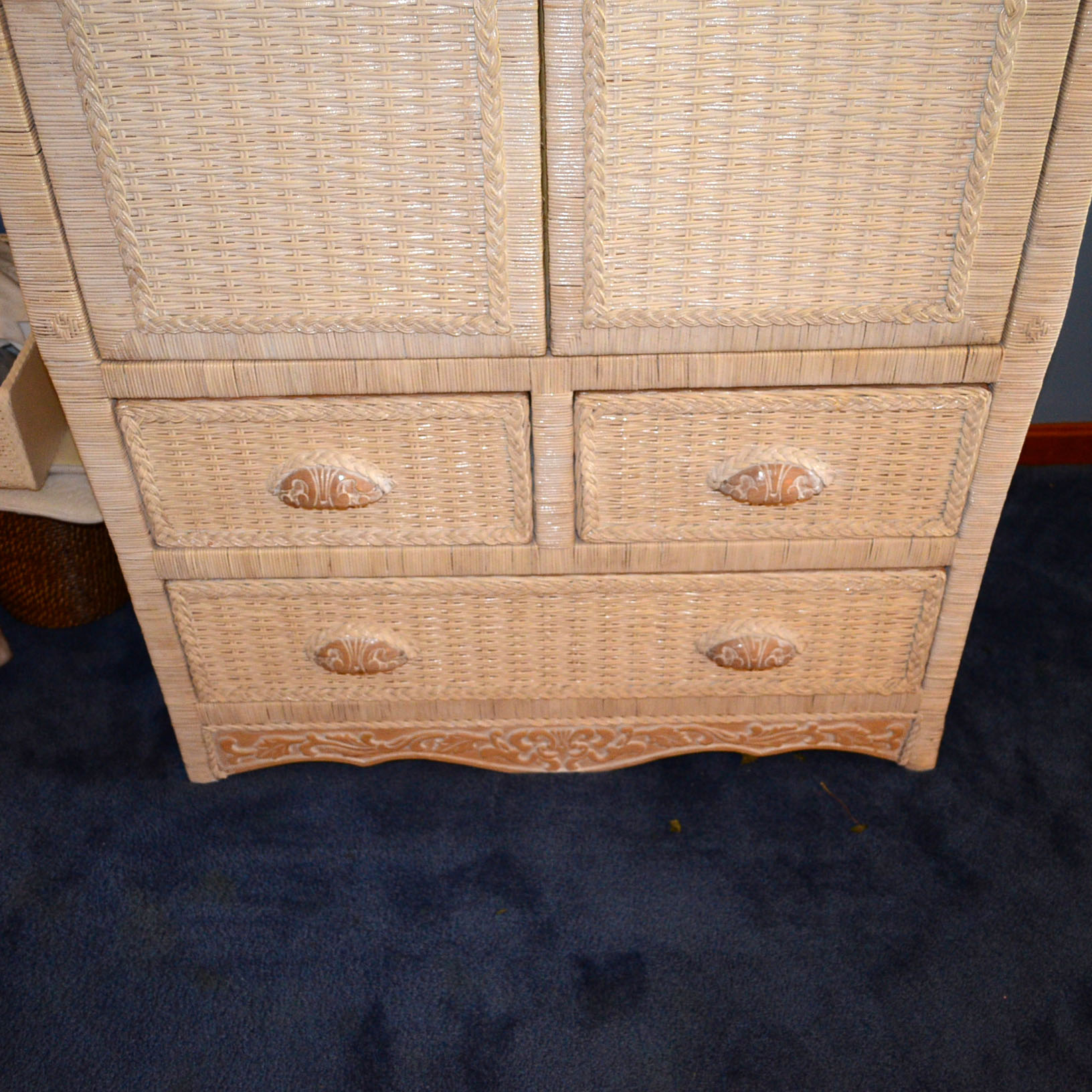 Vintage Wicker Armoire EBTH